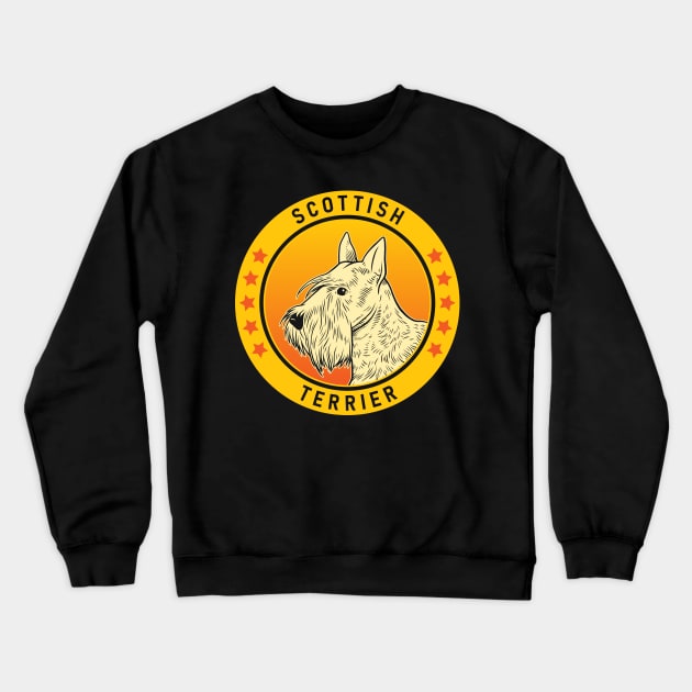 Scottish Terrier Dog Portrait Crewneck Sweatshirt by millersye